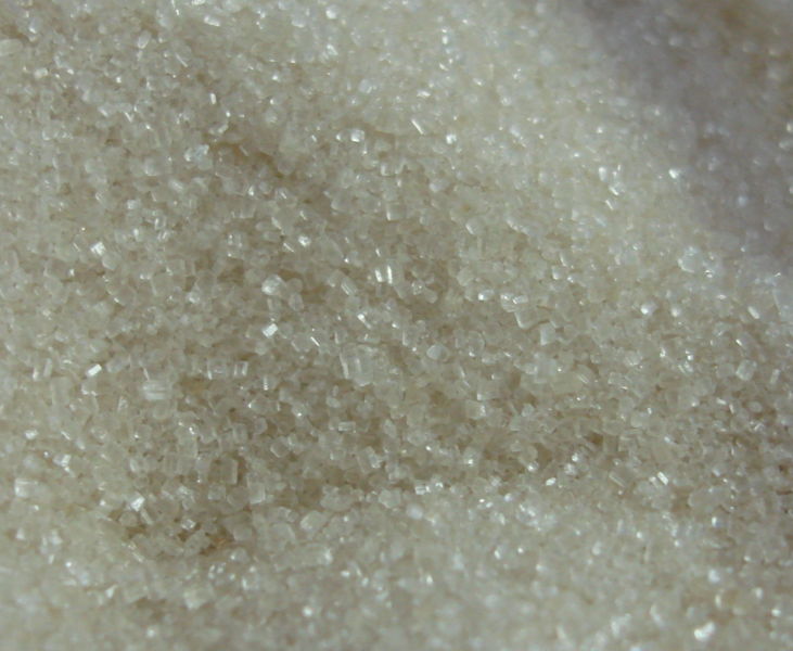 Raw sugar closeup