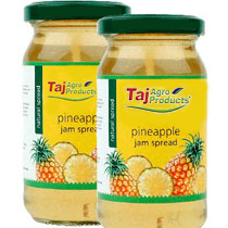 Pineapple fruit jam bottle